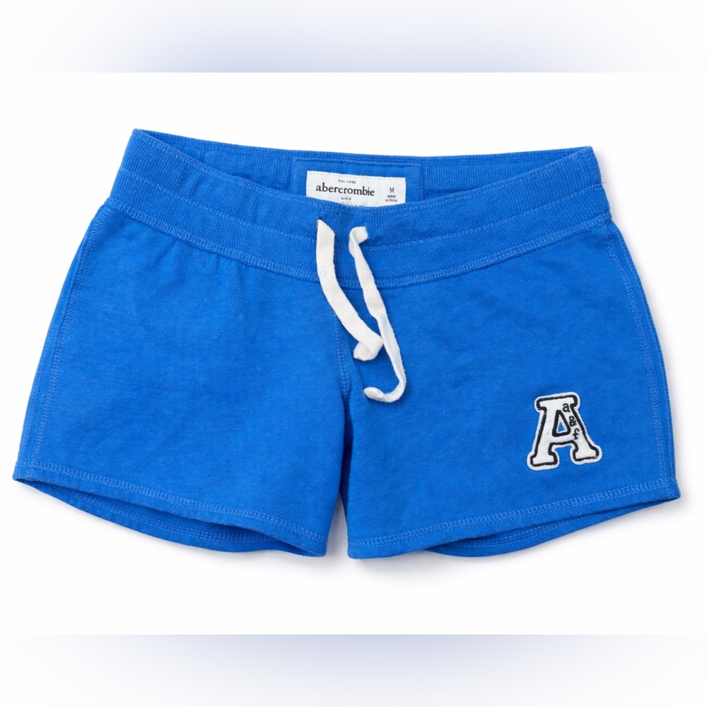 Abercrombie Kids Blue Logo Drawstring Sweat Shorts Girls Size Medium